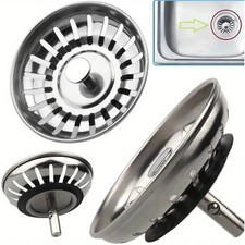 2x Stainless Steel Replacement Kitchen Sink Drain Strainer Drainer Waste Plug