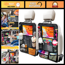 Car Backseat Organizer 2-Pack - Waterproof Seat Cover with 10 Pockets  Tablet H