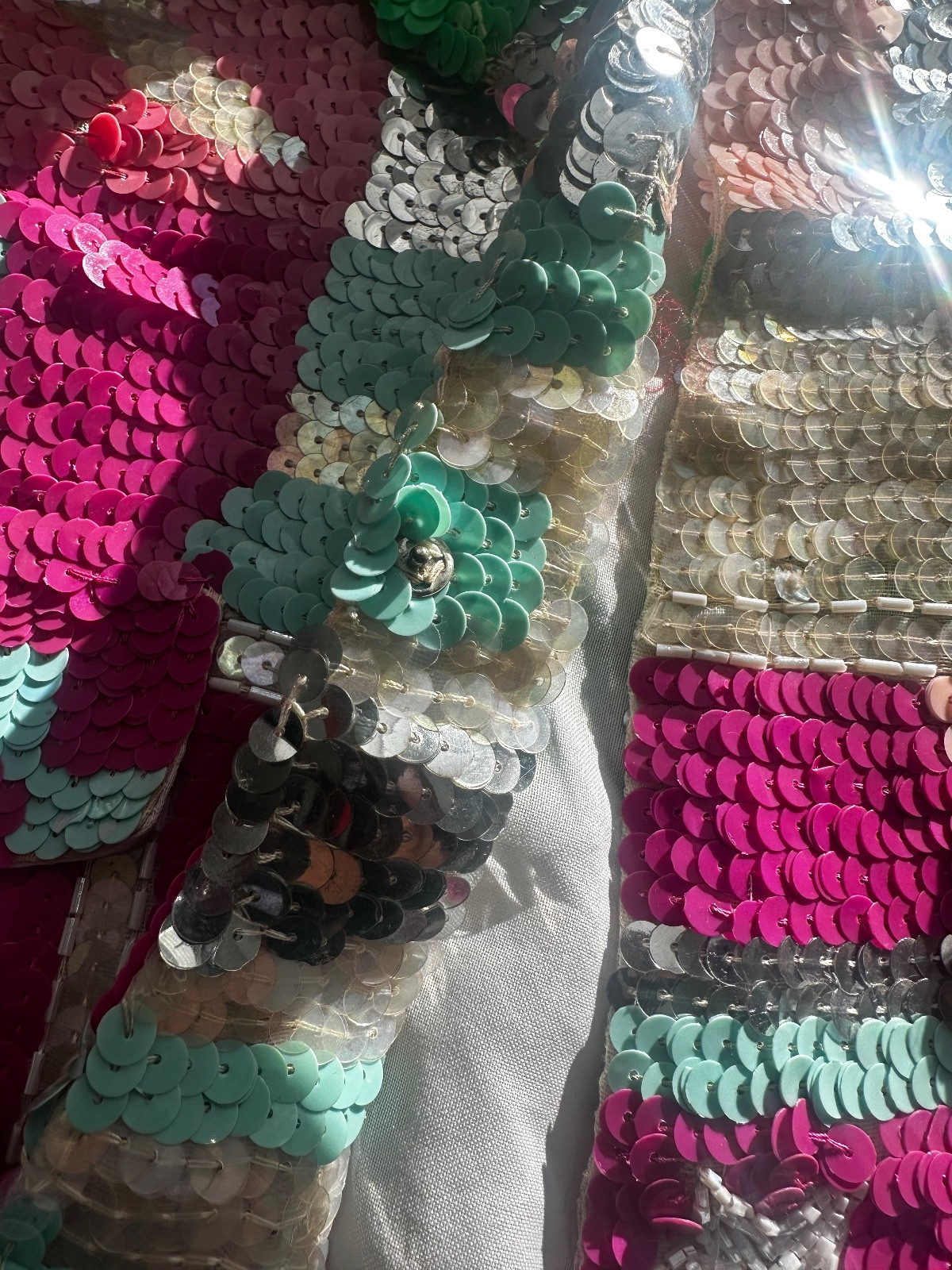 French Collizioni Sequin Patchwork Statement Jack… - image 13