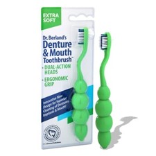 Ergonomic Denture Toothbrush Extra Soft Bristles, Removes Stains  Odor Preci...