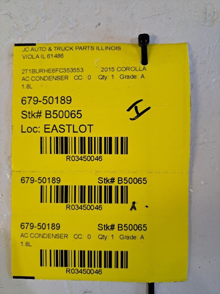 AC Condenser Sedan Fits 09-19 COROLLA 3450046