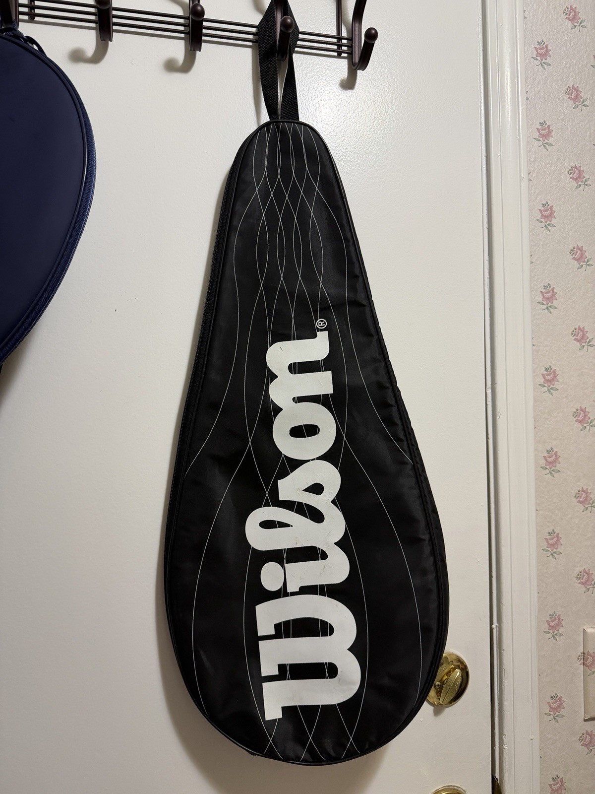 Wilson Youth kid Racket Racquet Cover Black White Used