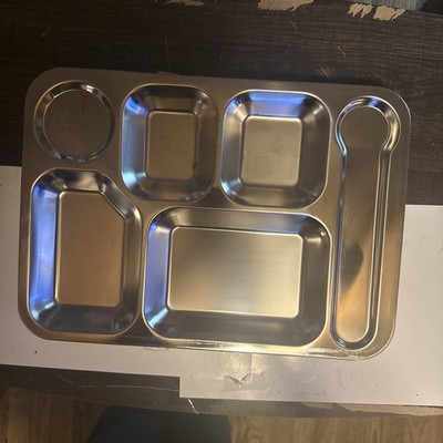 Durable Extra Strong Stainless Steel Picnic Tray 6 Compartments 4x