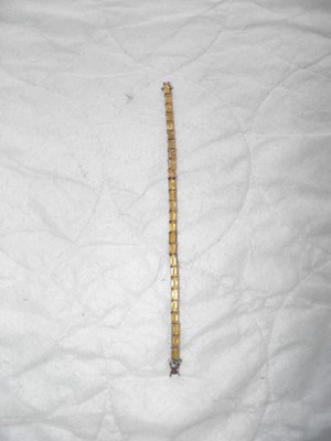 Sterling Silver Braclet Thailand 15.3g Orange Stones