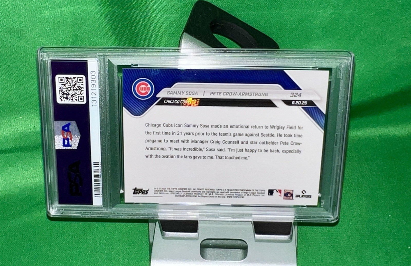 Sammy Sosa & Pete Crow-Armstrong 2025 Topps Now #324 PSA 10 Gem Mint ⚾️🔥 view 3