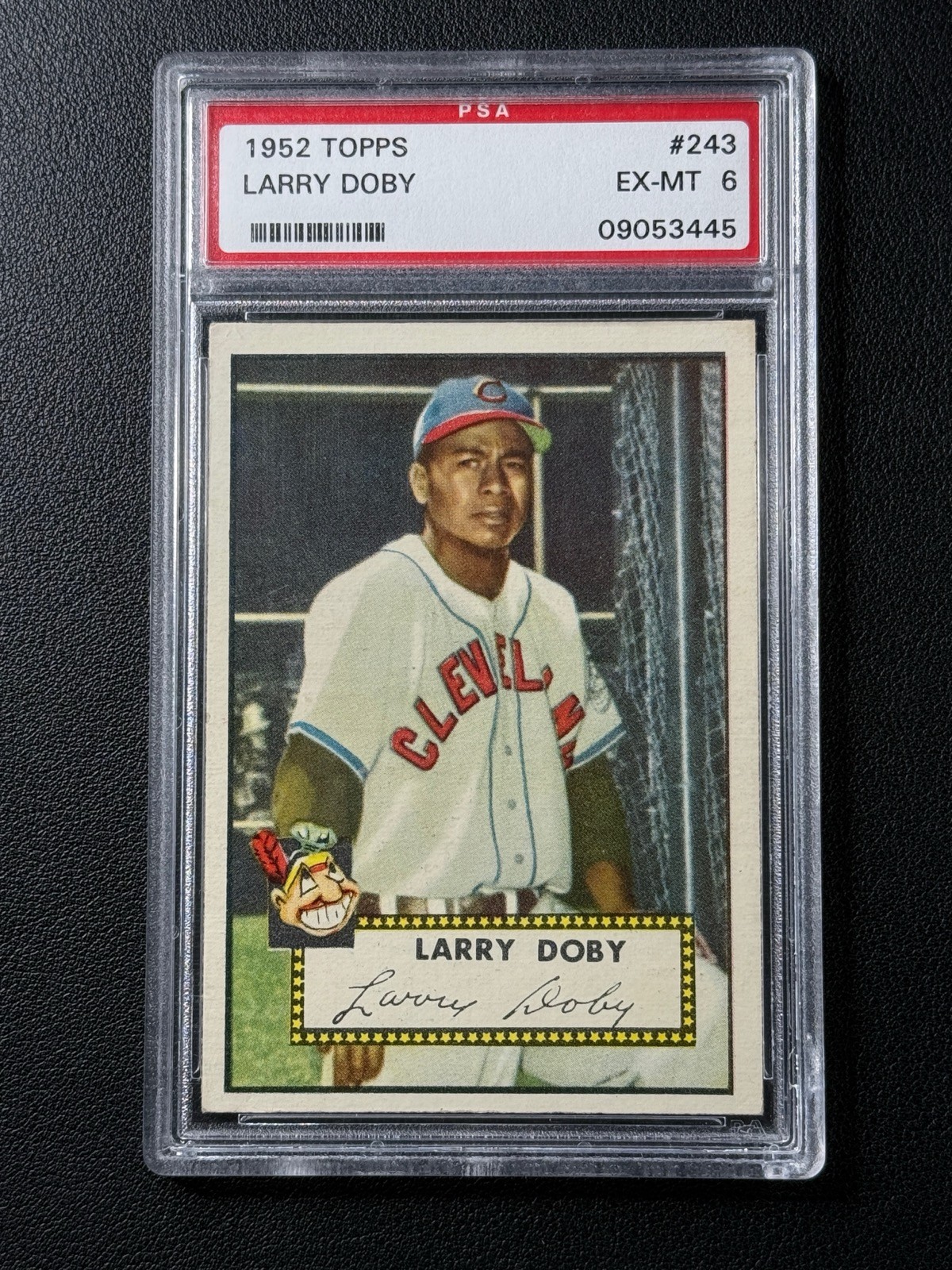 LARRY DOBY PSA 6 1952 TOPPS BASEBALL #243 EX-MT CLEVELAND INDIANS HOF