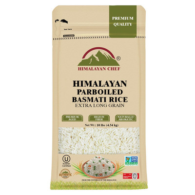Parboiled Basmati Rice 10 lb, Extra Long Grain, Aromatic, Non-GMO, Halal Kosher