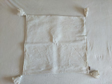 Linum Kissenhülle, uni Naturweiß, mit Quasten, BW, 60x60cm, RV