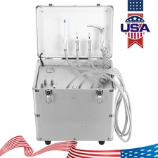 Portable Dental Delivery Unit Cart with Compressor Air Turbine 4H & Suction 600W