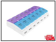 Weekly 7-Day AM/PM Pill Case, Medicine Planner, Vitamin Organizer Box