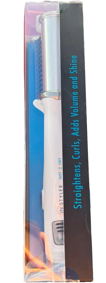 Cepillo para rizar giratorio húmedo a 2 seco InStyler blanco azul ¡Nuevo! Foto 4 de 4