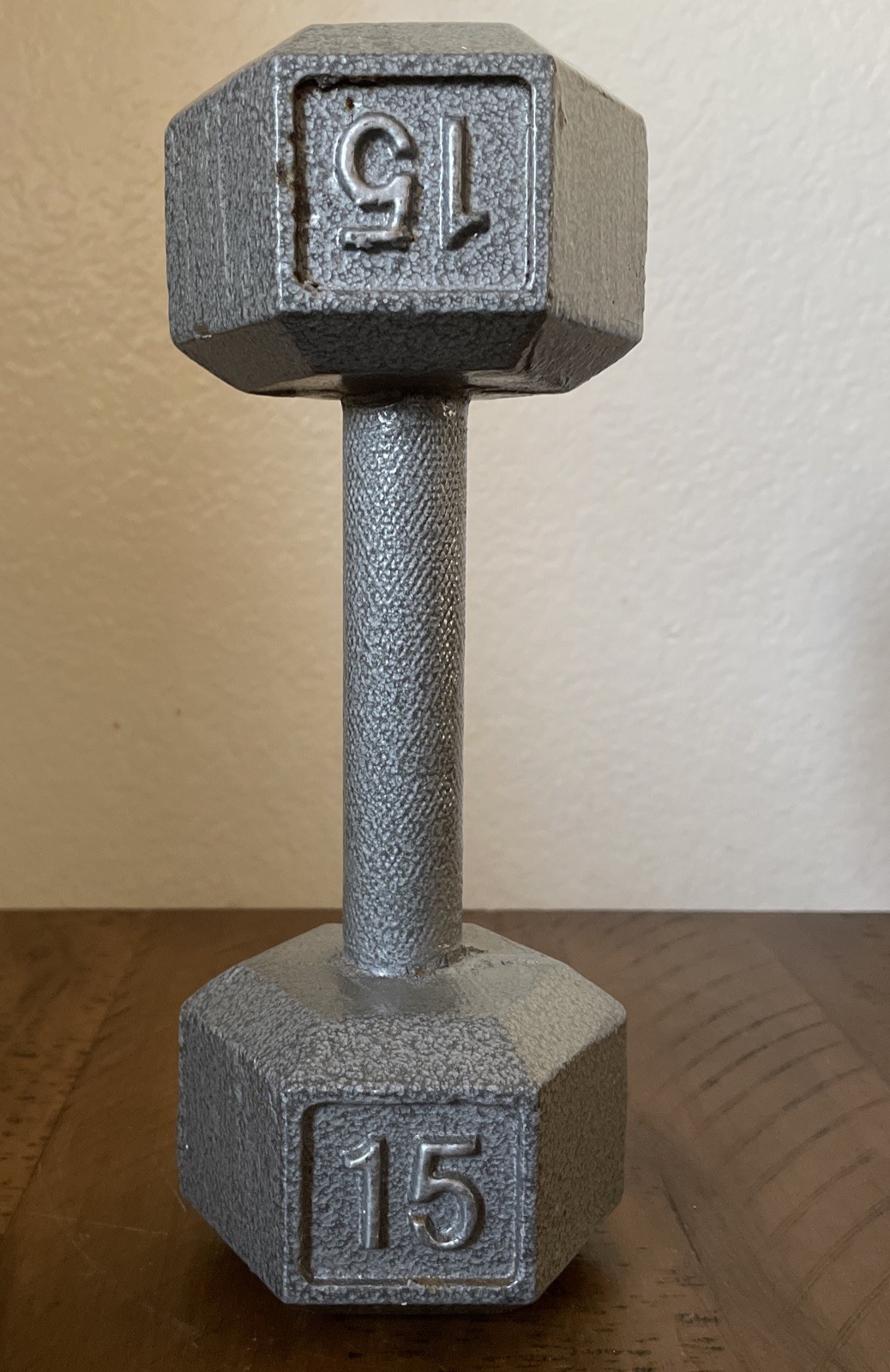 15 LB Weight Dumbbell Gray