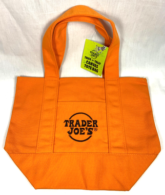 Trader Joe's Orange Mini Canvas Tote Bag 2025 Sold Out in Stores