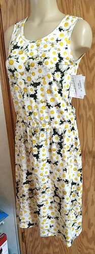 LulaRoe Summer Dress Daisy 2023 Collection MED NEW floral yellow Sundress white - Picture 4 of 12