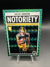 2025 Panini Mosaic - Notoriety Kaleb Johnson #22 Green Mosaic Prizm (RC)