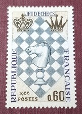 Timbre Neuf France - Echecs (1966). Ref Yvert et Tellier n°1480