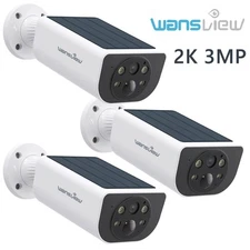 Wansview Solar Battery Powered Wireless Security Camera WiFi Outdoor 2K 3MP Home