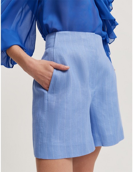 Country Road Blue Pinstripe Shorts Size 6 High Waisted 