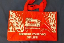 Food Bazaar Jumbo Shopping Storage Tote Bag Reusable 12” x 19” x 11”