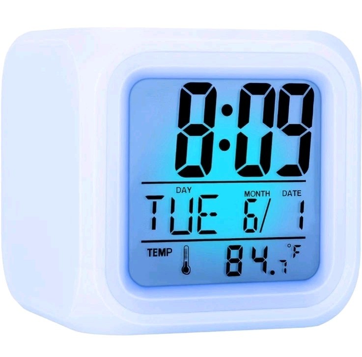 Kids Alarm Clock, 7 Color Night Light, Digital Clocks with Snooze, Alarm New OB