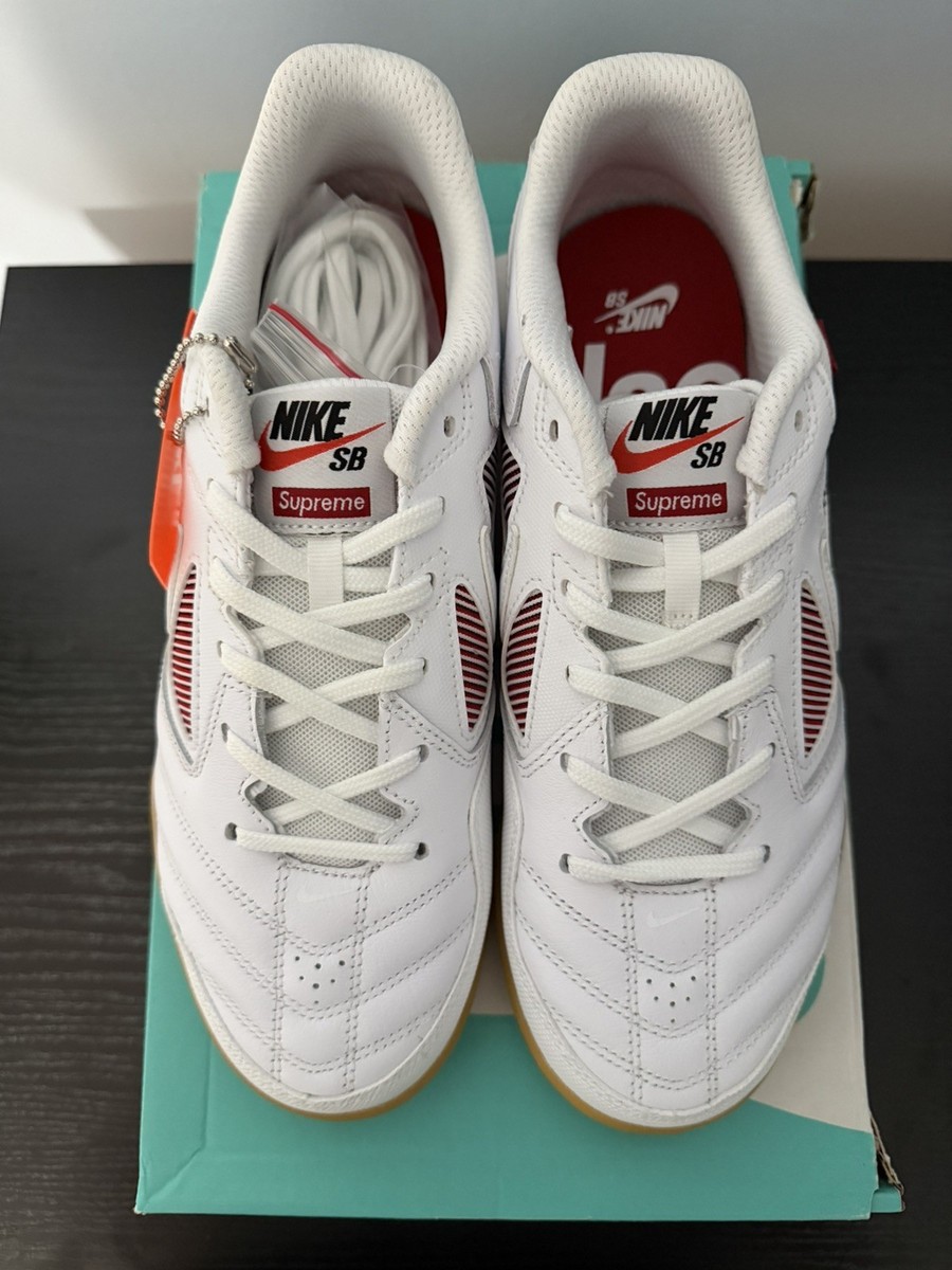 Supreme Nike SB Gato QS World Famous White / White-Gym Red Brand