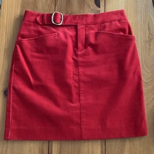 INC International Concepts Pencil Skirt Short Sz 2 Red Buckle Accent