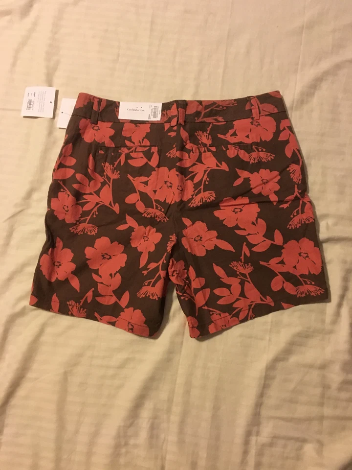 Croft & Barrow: Pantalones cortos informales estilo pantalón mezcla lino para mujer: uva o coral Foto 4 de 4