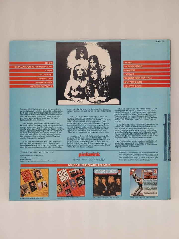 MOTT THE HOOPLE ALL THE WAY FROM MEMPHIS Vinyl Record LP SHM3055 Foto 2 de 4