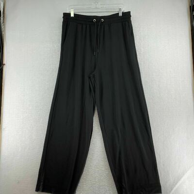 Collusion Unisex Relaxed Straight Leg Poly Triocot Black Joggers Pants Size  L | eBay