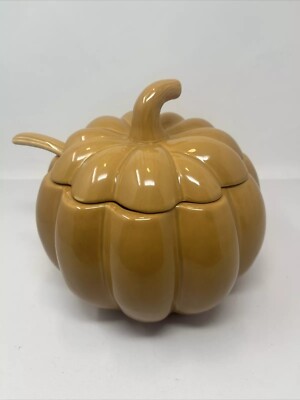 Pumpkin Shape Soup Tureen With Ladle