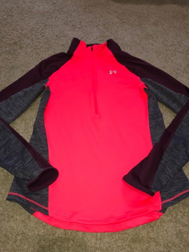 Under Armour Coldgear ladies hi-vis flourescent running gym top size S