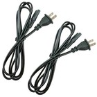 2 Pack AC Power Cord 2 Prong Figure 8 for Flat TV LCD Printer Laptop DC Adapter