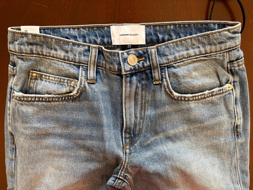 Current/Elliott NWT The Turnt Fling Studded Cuff Straight Crop Jeans Size 23 - Picture 7 of 13