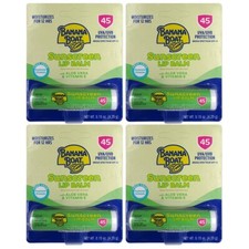 Banana Boat Lip Balm   Soothing Aloe, Strong SPF 45 Protection 4 Pack 