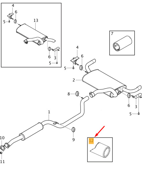 VOLVO V40 Exhaust System End Pipe 31355264 NEW GENUINE | eBay