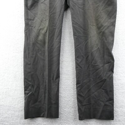Perry Ellis Dress Pants 38x32 Mens Slim Gray Pleated Leg Portfolio