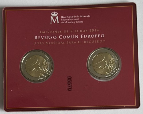 Zestaw 2 X 2 euro Hiszpania 2014, król Filip VI. i Juan Carlos - Zdjęcie 3 z 4