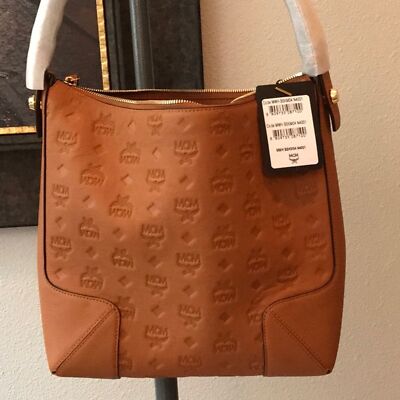 MCM Klara Medium Monogram Hobo Bag  NWT Roasted Pecan