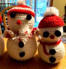 4 Handmade Crochet Snowman Crochet Over Styrofoam  — photo 4