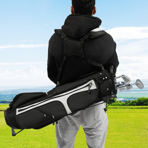 Lightweight Golf Stand Carry Bag With 3 Dividers And 5 Pockets, Easy to Carry - Picture 3 of 14