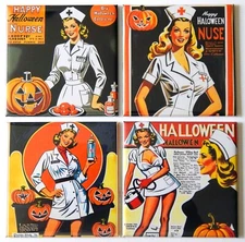Halloween Sexy Nurse FRIDGE MAGNET Set