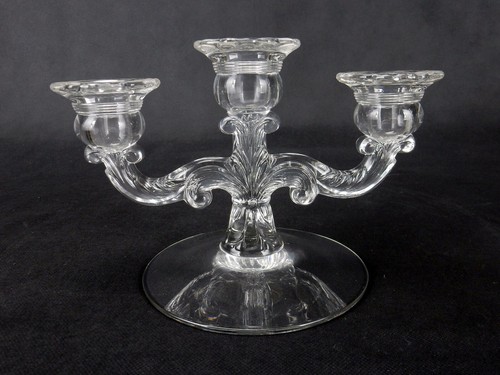 Vintage Cambridge Glass Candle Holder 3 Candle Holder, Elegant Cambridge Glass - Picture 5 of 11