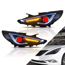 VLAND FULL LED Demon Head lights w/ DRL for Hyundai Sonata 2011-2014 Front Lamps