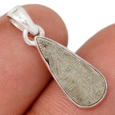 Natürlicher Muonionalusta Meteorit Schweden 925 Silber Anhänger Schmuck CP71875