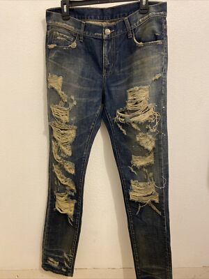NWOT Embellish NYC Mens Size 34x33 VLAD Denim Jeans DISTRESSED