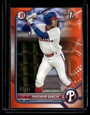 2022 Bowman Prospects Orange Yhoswar Garcia 02/25 Philadelphia Phillies #BP-90