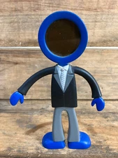 CBS Designs 1999 Flexo Buddies Bendable Suit Man Blue Photo Frame Nostalgia 90s