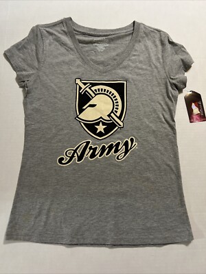 COLOSSEUM Army West Point Black Knight T-Shirt Tee Women s SZ LG Gray Small Spot