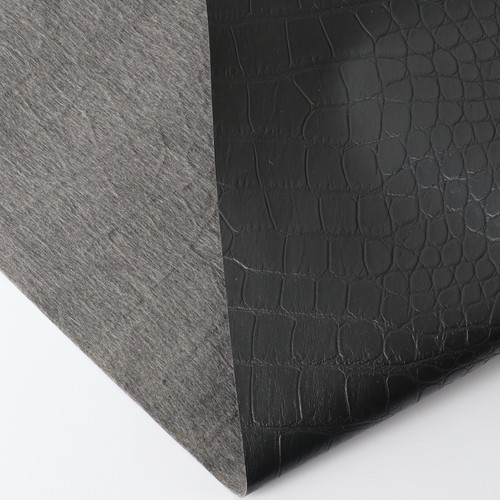 Black Crocodile Style Leather Fabric Marine Vinyl Bag Auto Seat Chair DIY Cover - Picture 8 of 11