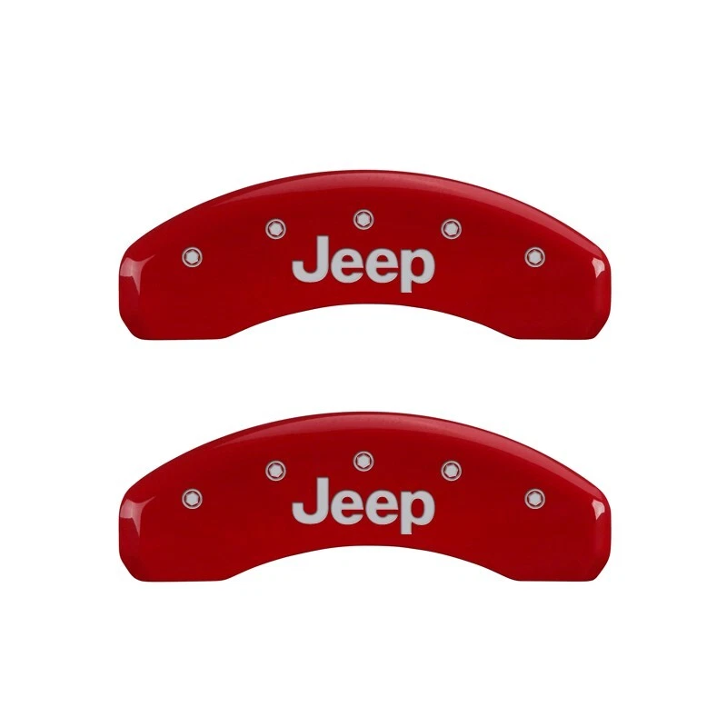 Cubiertas de pinza de disco de freno MGP rojas delanteras + traseras "Jeep" Grand Cherokee 2005-2010 Foto 3 de 4